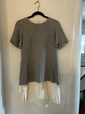 Derek Lam 10 Crosby Grey Layered Hem T-Shirt Dress Size 6